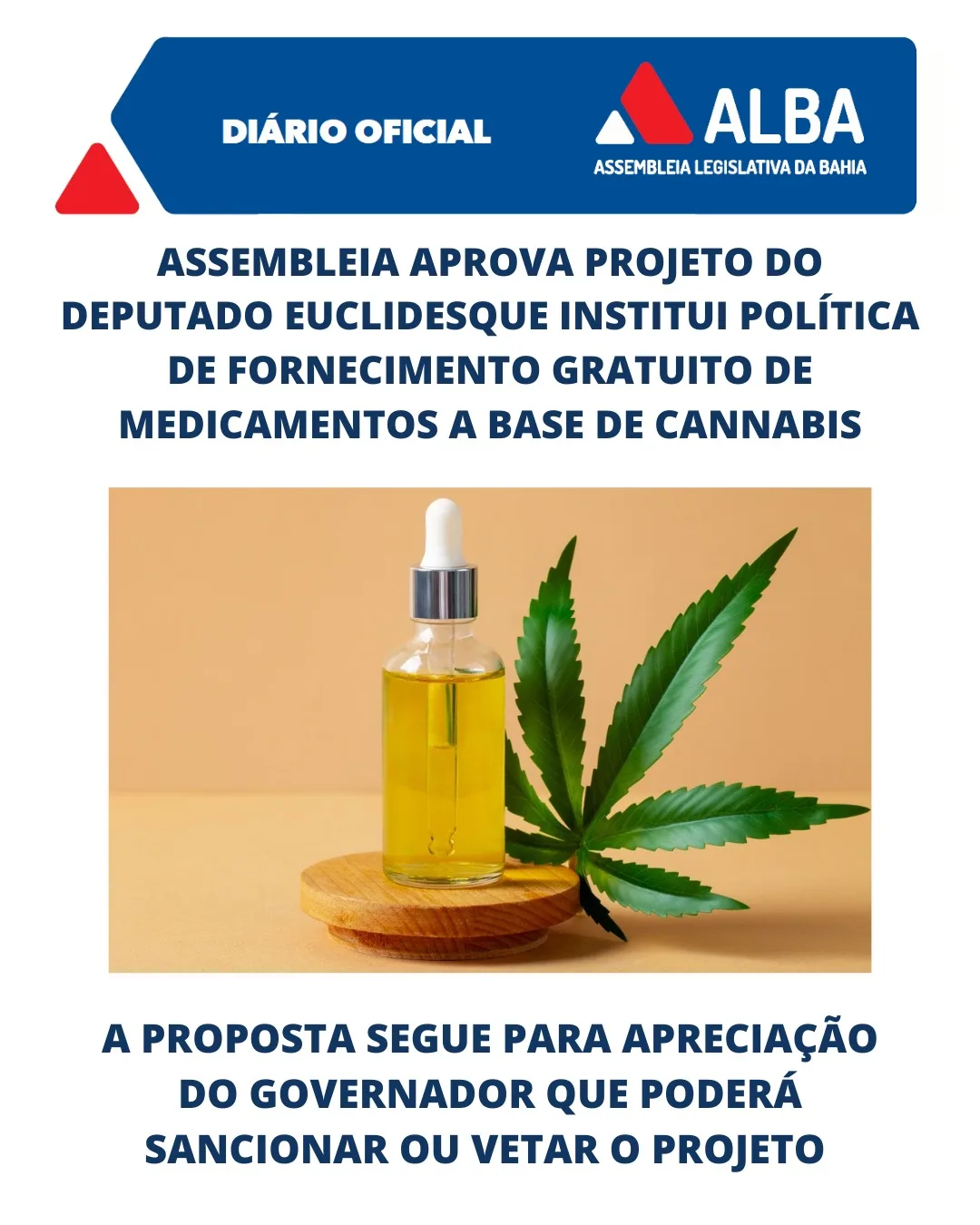 Assembleia Legislativa da Bahia aprova projeto de Euclides Fernandes sobre fornecimento gratuito de medicamentos à base de canabidiol
